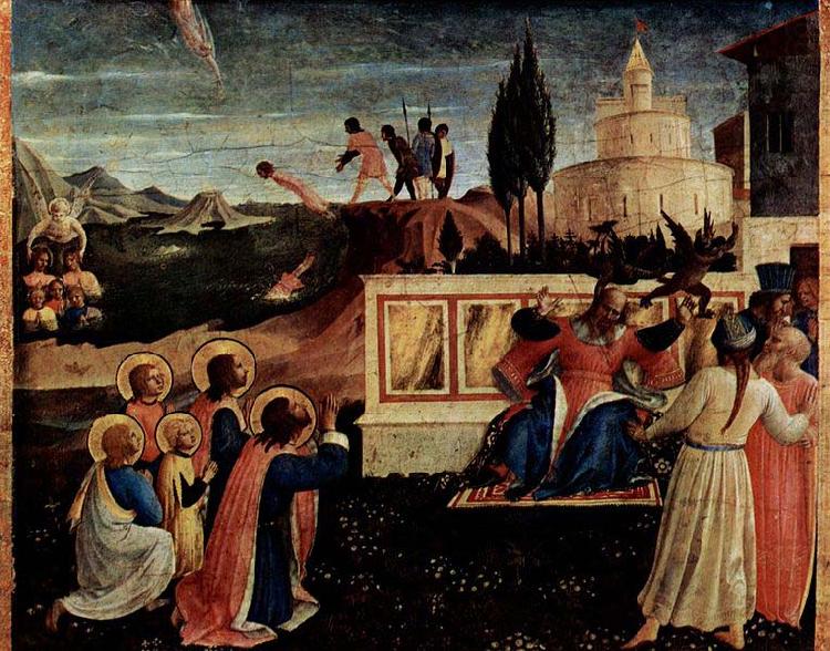 Martyrium der Heiligen Kosmas und Damian, Wundersame Erettung vor dem Tod durch Ertrinken, Fra Angelico